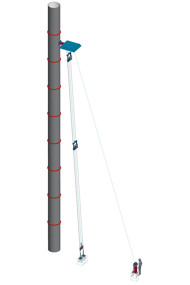 Sistema di sollevamento per segnalatori ostacoli - Sistema sollevamento a fune - da 0m a 60m